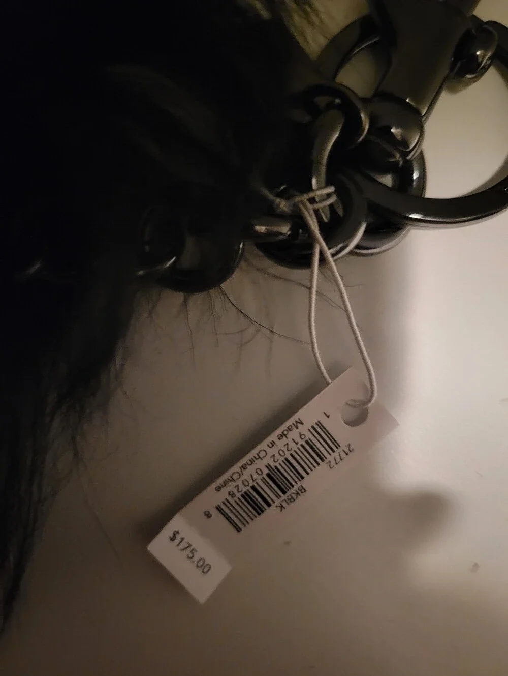 Rare Coach Long Mohawk Rexy Bag Charm Black NWT 21772